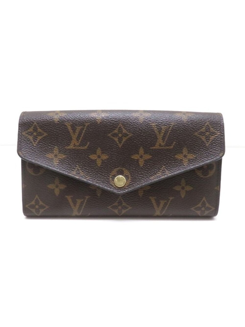 Louis Vuitton Portefeuille Sarah Monogram Coquelicot Wallet Canvas Brown